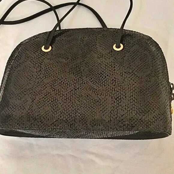 Shiny Snake embossed Leather Due Fratelli Bag - Picture 7 of 8